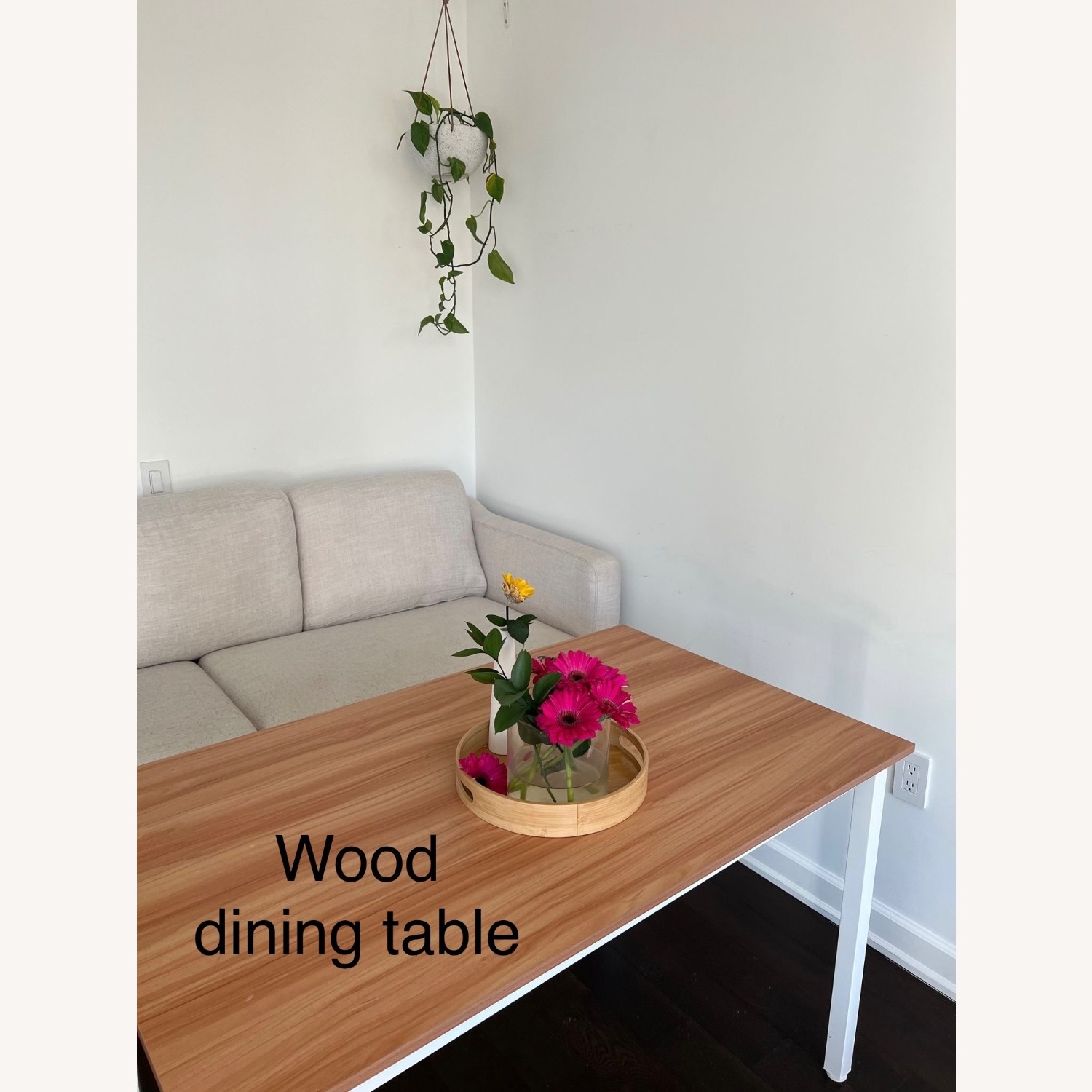 Light Brown Wood Dining Table - image-3