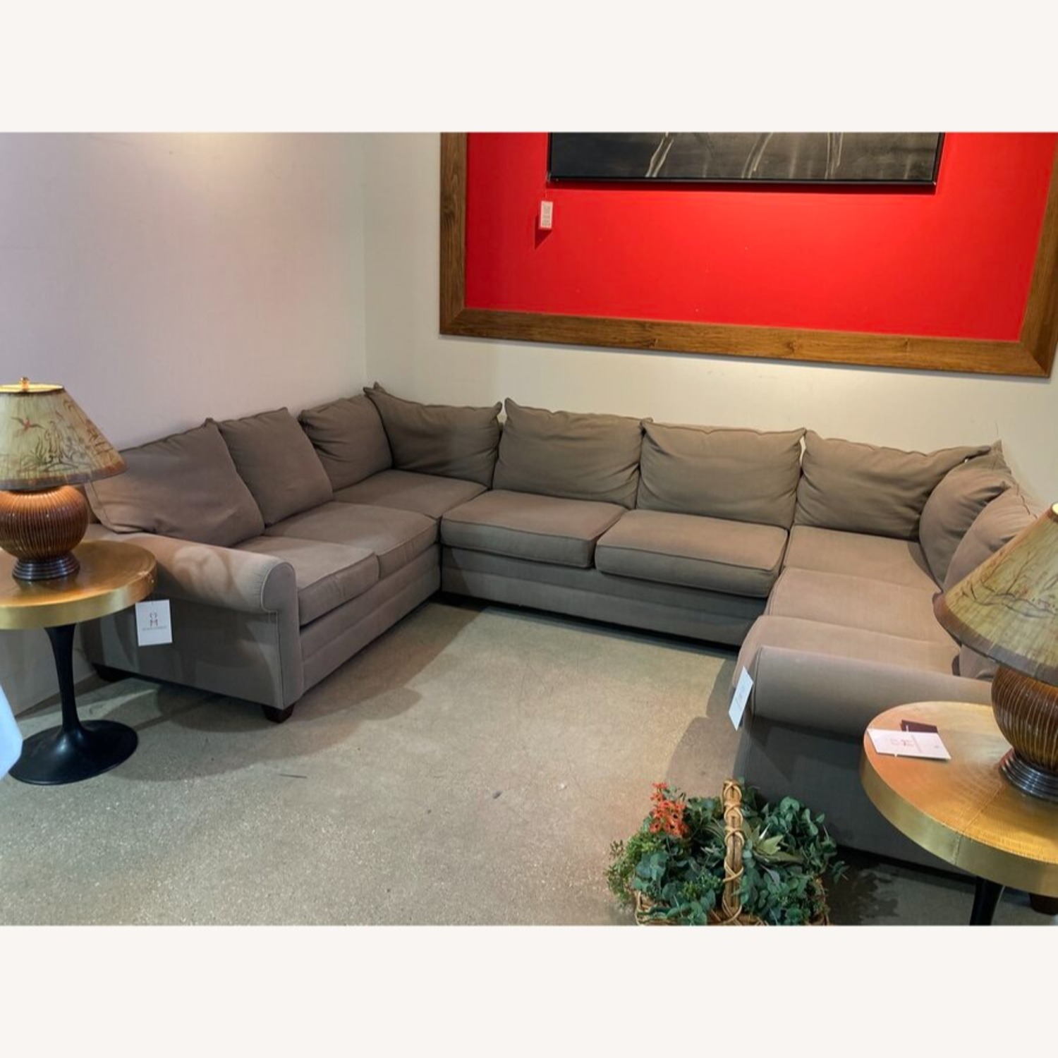 3 Pc U-Shape Fabric Rollarm Sectional - image-2