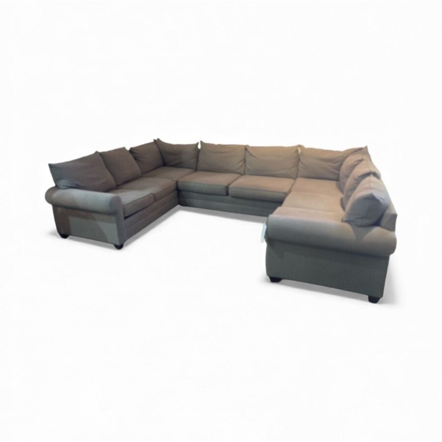 3 Pc U-Shape Fabric Rollarm Sectional - image-1