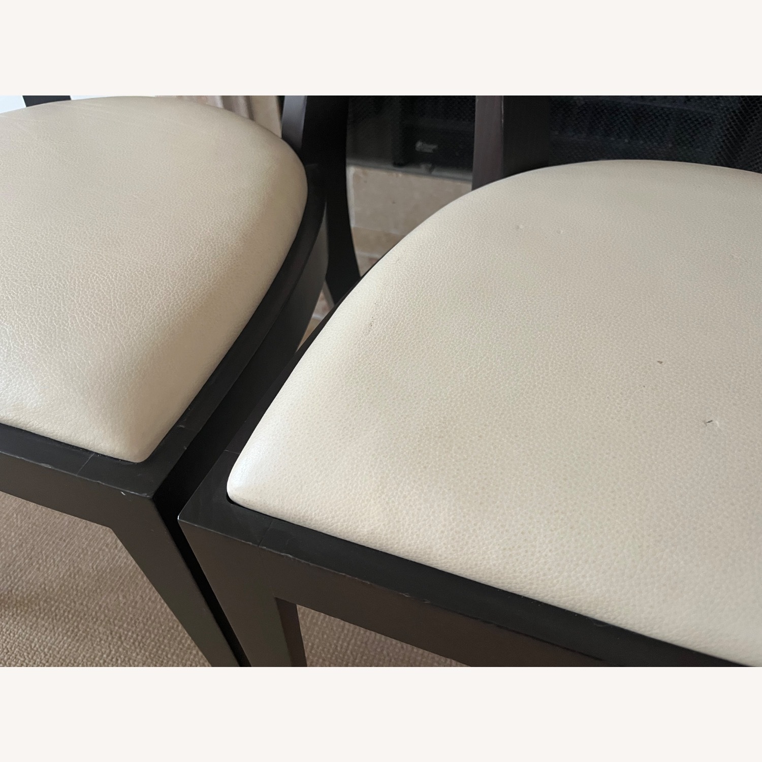 Maria Yee Dining Chairs White Leather S/6 - image-7