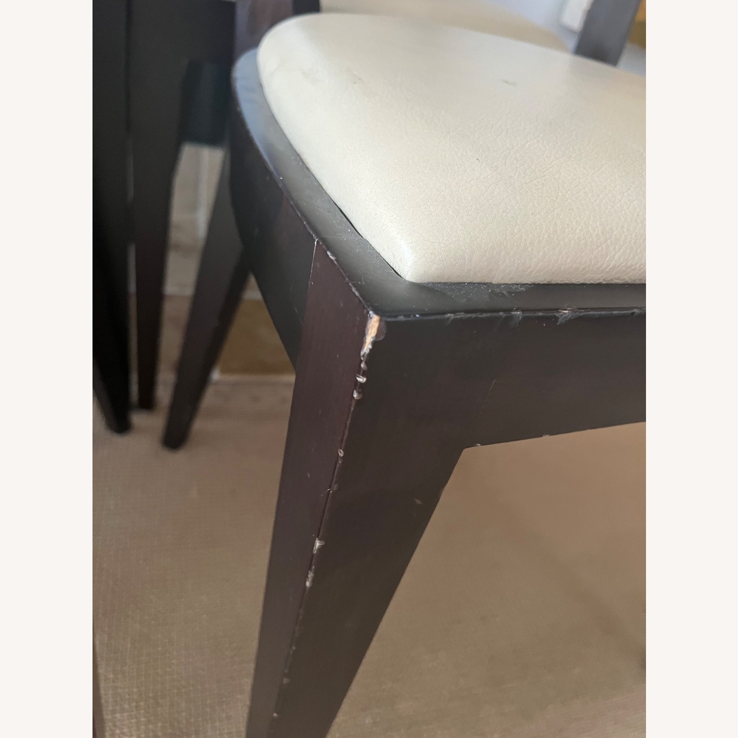 Maria Yee Dining Chairs White Leather S/6 - image-11