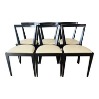 Maria Yee Dining Chairs White Leather S/6