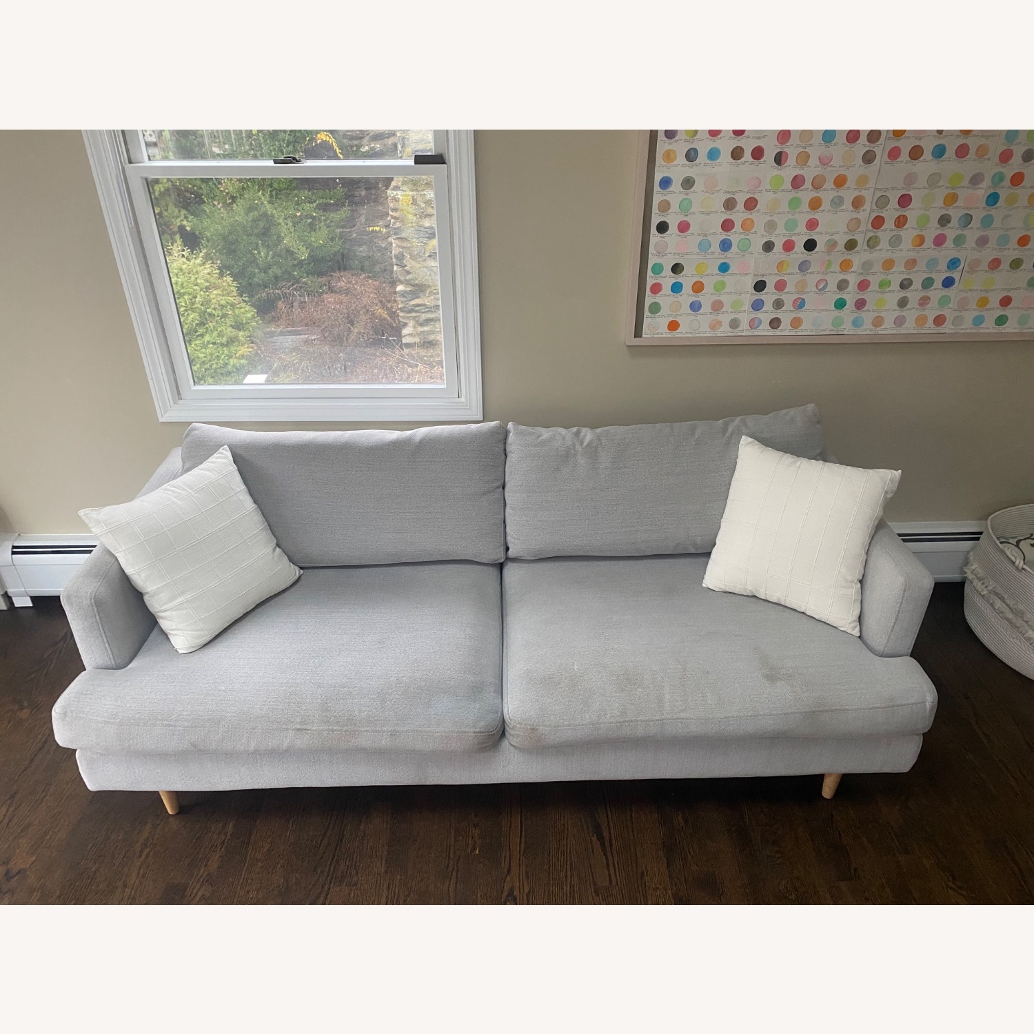 Light Gray Fabric 3+ Seater Sofa - image-1