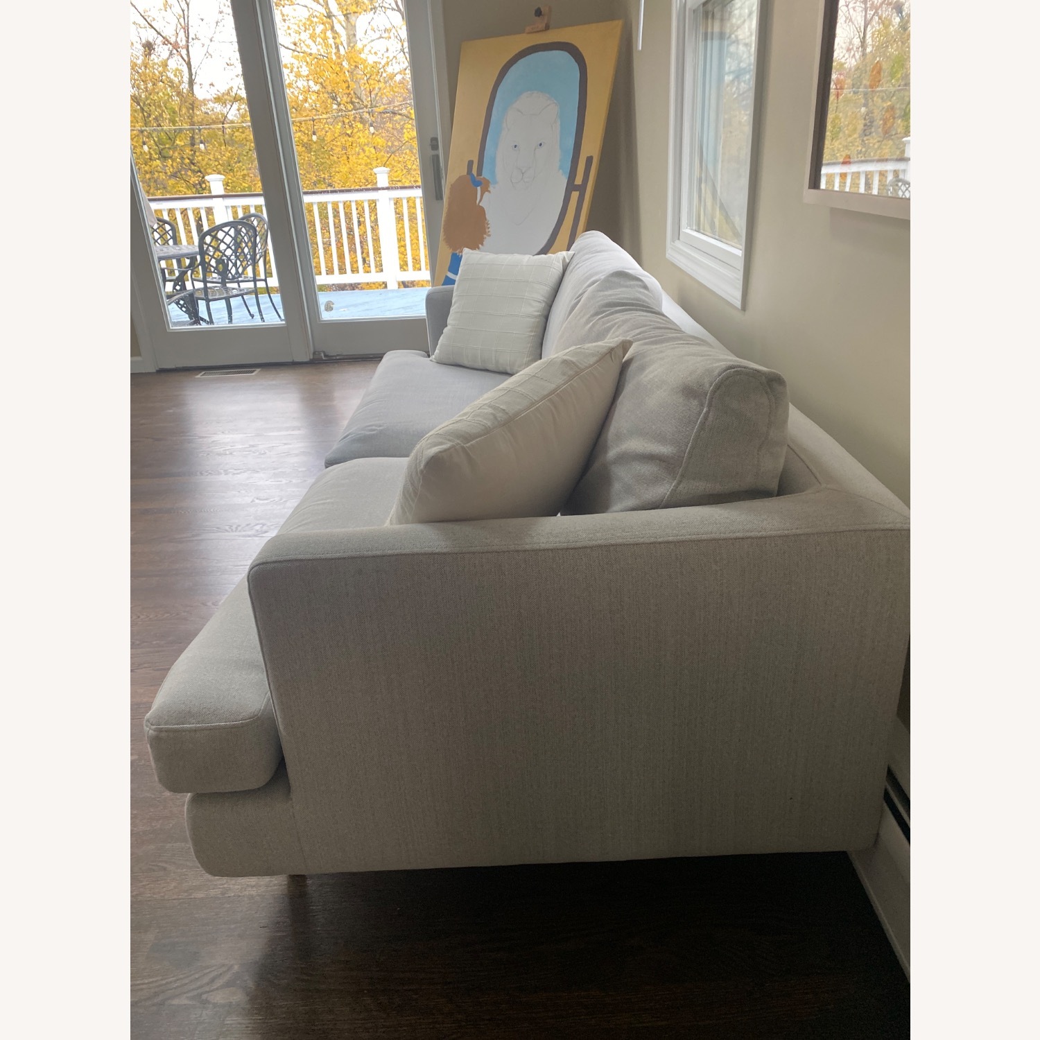 Light Gray Fabric 3+ Seater Sofa - image-2