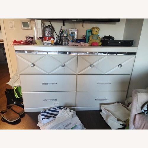 Used Ashley Furniture White Wood Dresser for sale on AptDeco