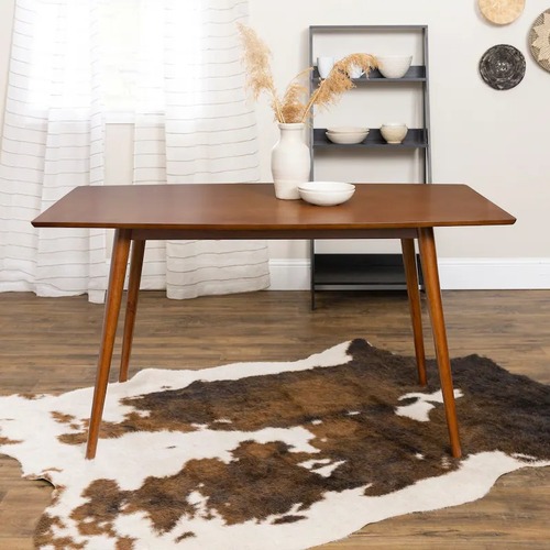 Used Walker Edison Skara Dark Brown Wood Dining Table for sale on AptDeco
