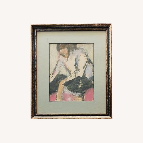 Used 1960s Abstract Figural Painting Framed Signed for sale on AptDeco