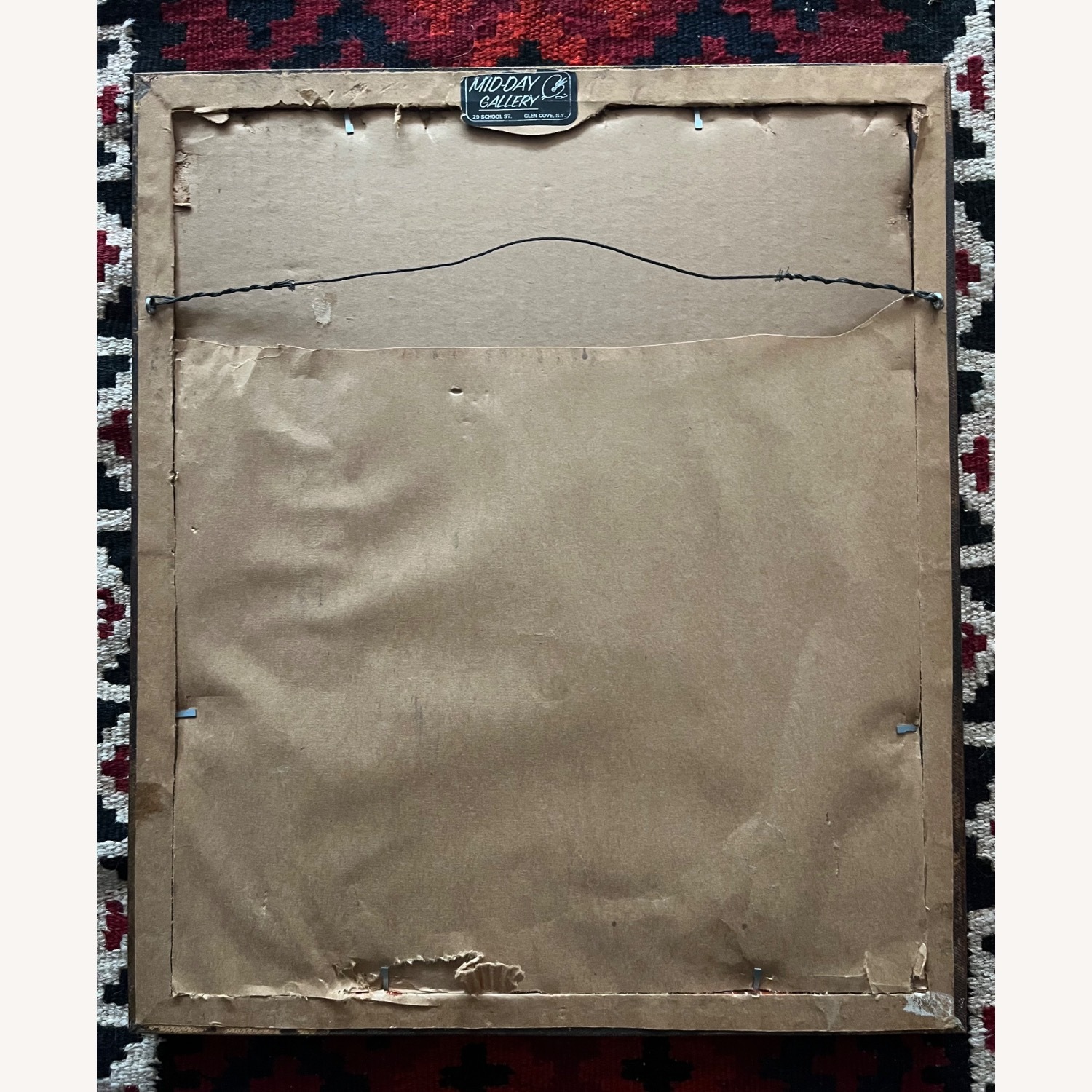 1960s Abstract Figural Painting Framed Signed - image-7