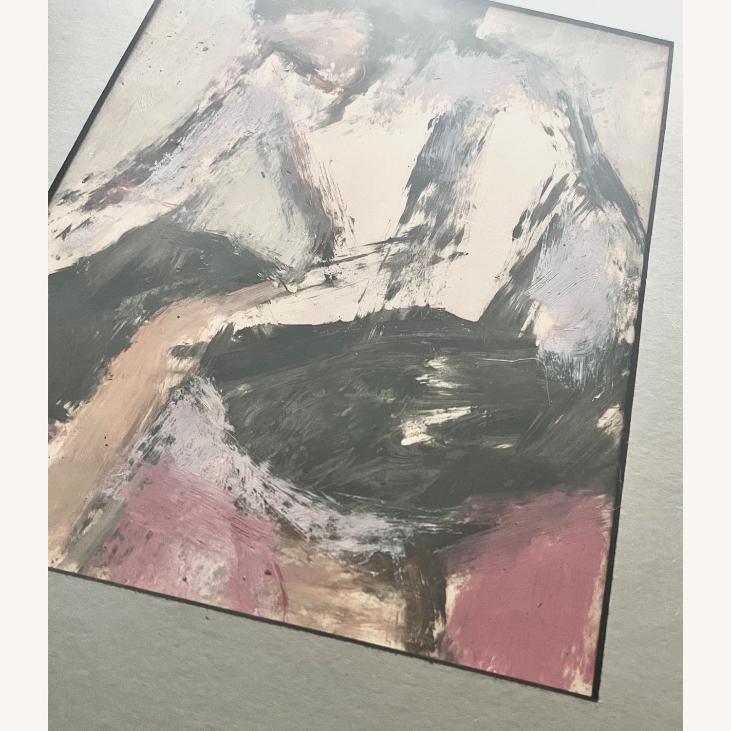 1960s Abstract Figural Painting Framed Signed - image-2