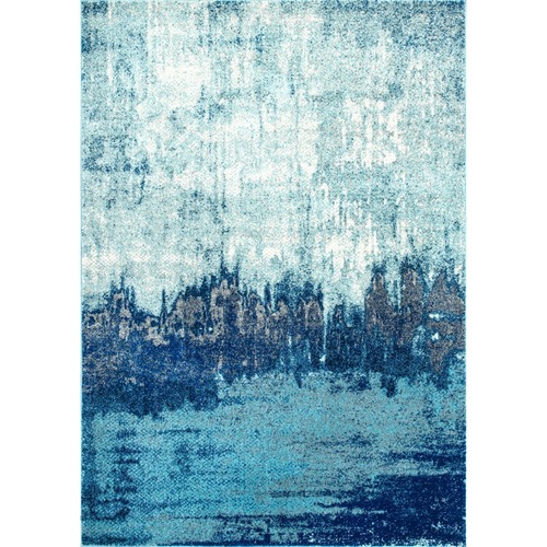 Used nuLOOM Alayna Abstract Area Rug, 6' 7" x 9', Blue for sale on AptDeco