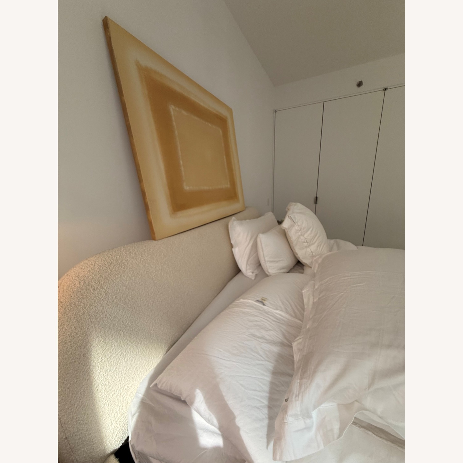 CB2 Diana King Bed White Boucle - image-3