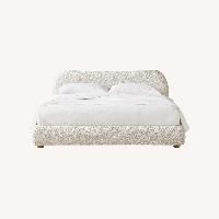 CB2 Diana King Bed White Boucle