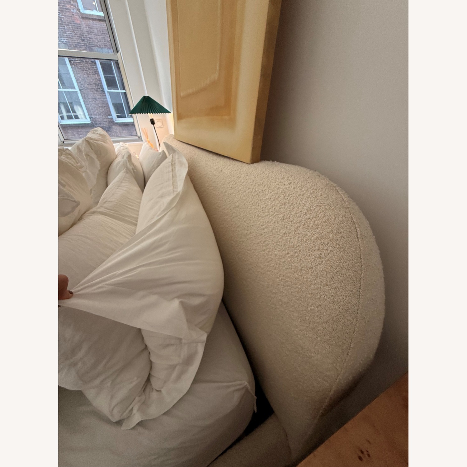 CB2 Diana King Bed White Boucle - image-2