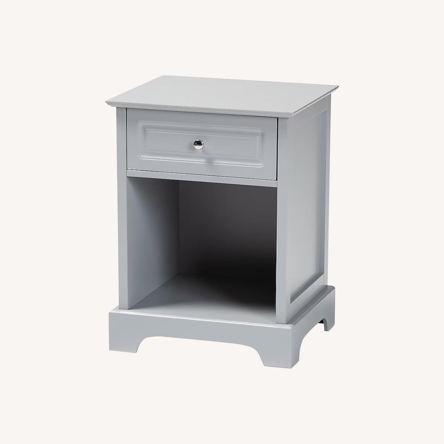 Target Baxton Studio Light Gray Wood Nightstand - image-0