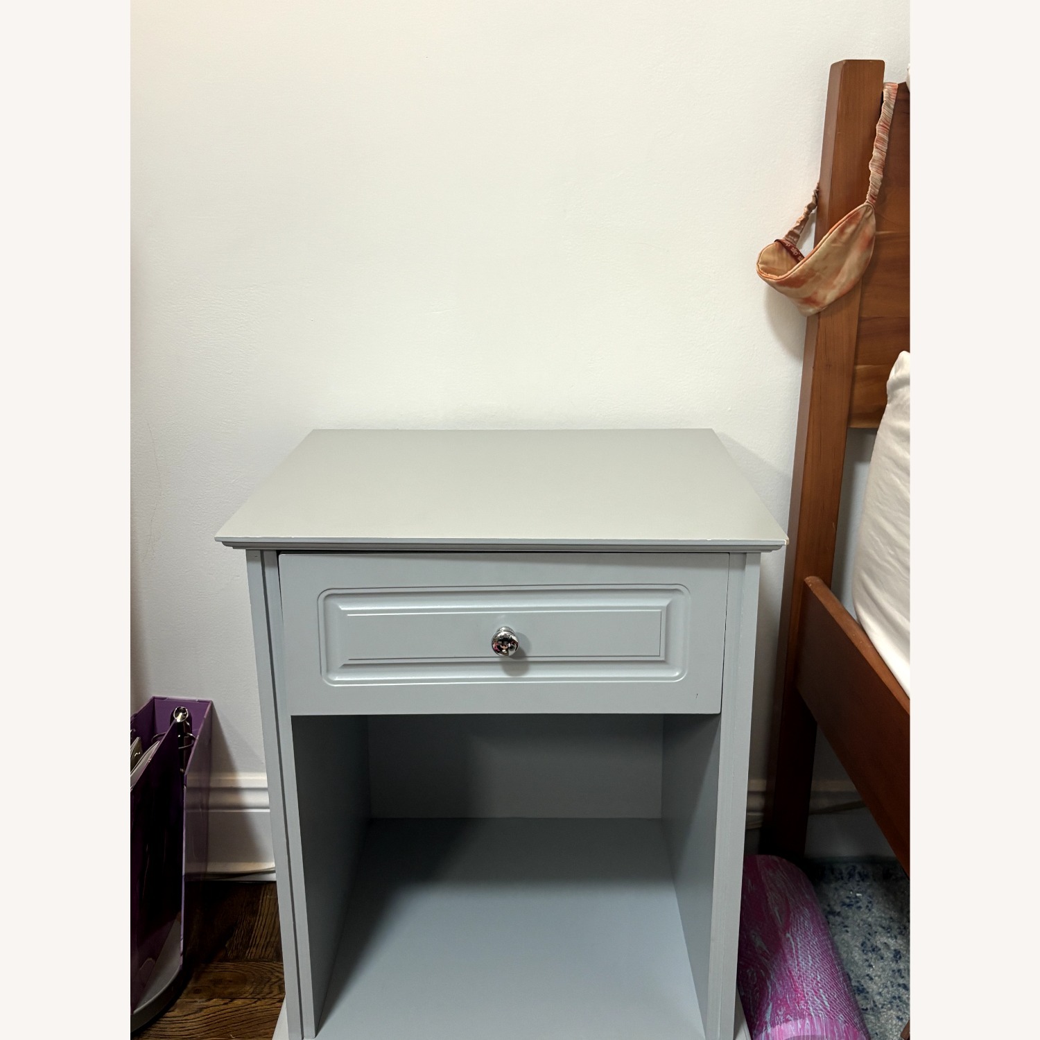 Target Baxton Studio Light Gray Wood Nightstand - image-2