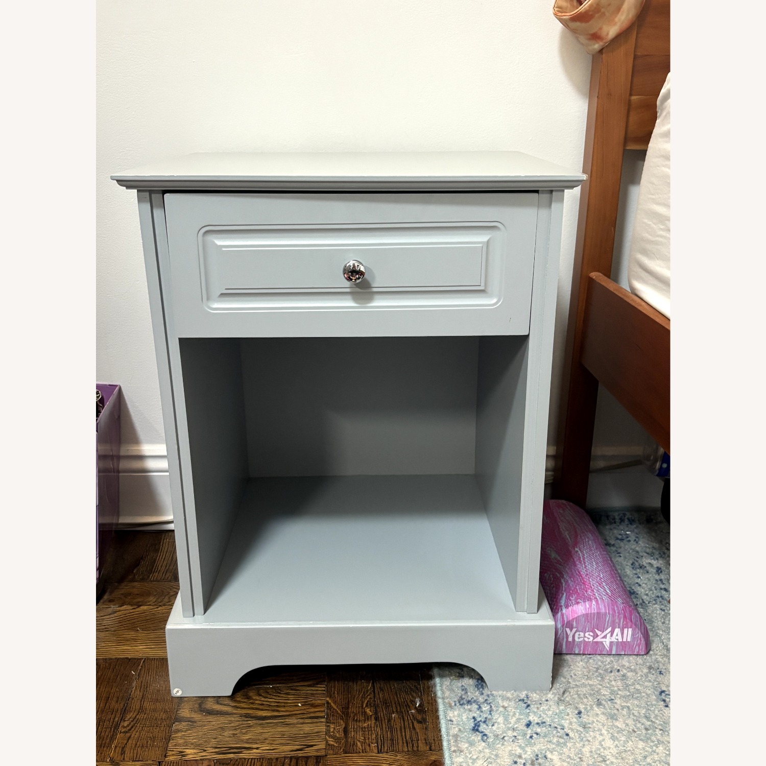 Target Baxton Studio Light Gray Wood Nightstand - image-1