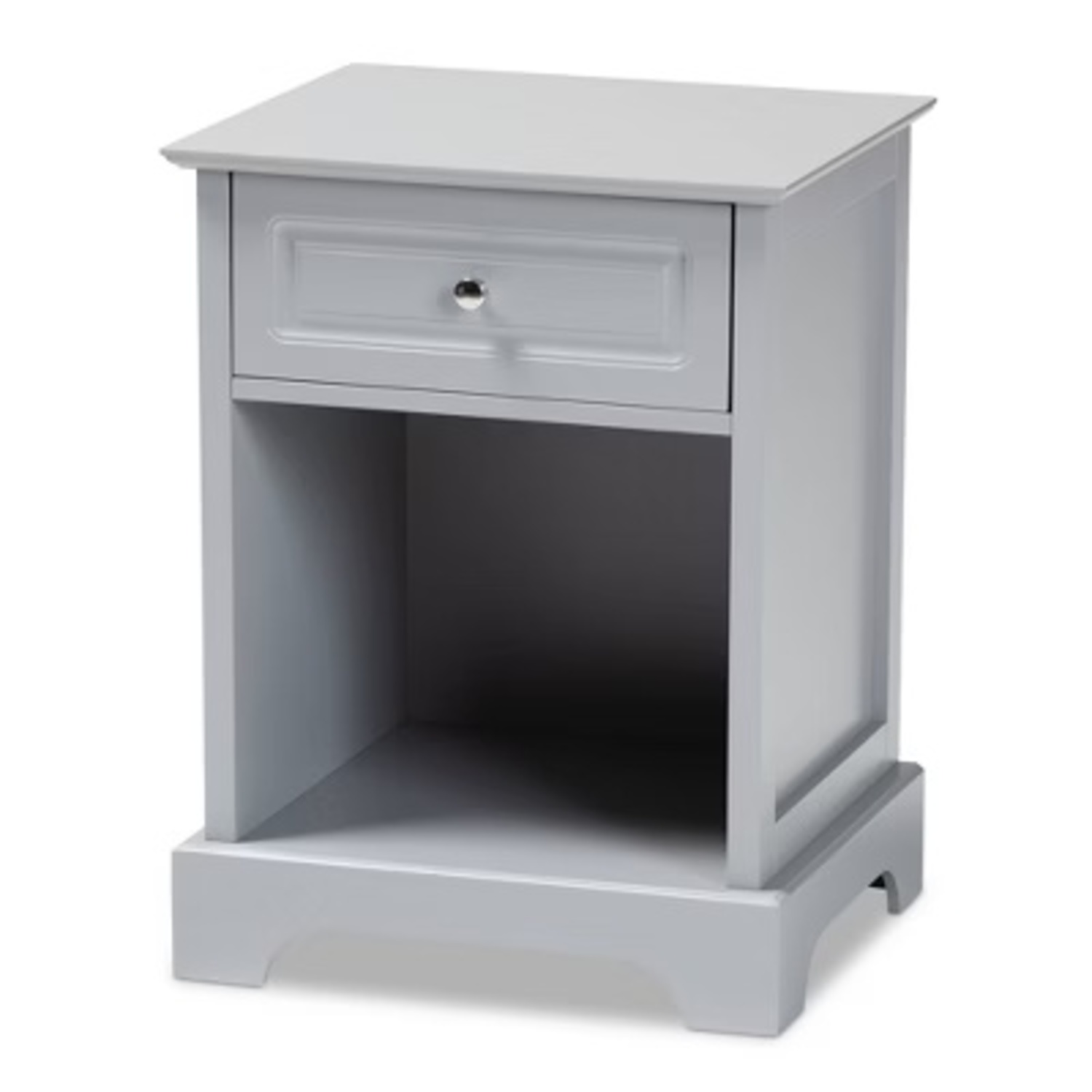 Target Baxton Studio Light Gray Wood Nightstand - image-4