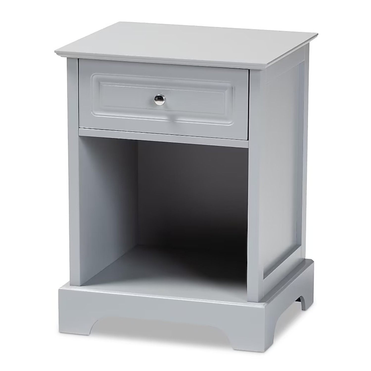 Target Baxton Studio Light Gray Wood Nightstand - image-3
