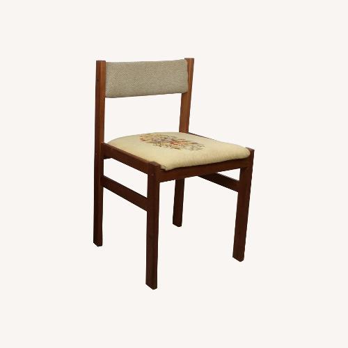 Used Pair Scandinavian Chairs W Embroidered Seats for sale on AptDeco