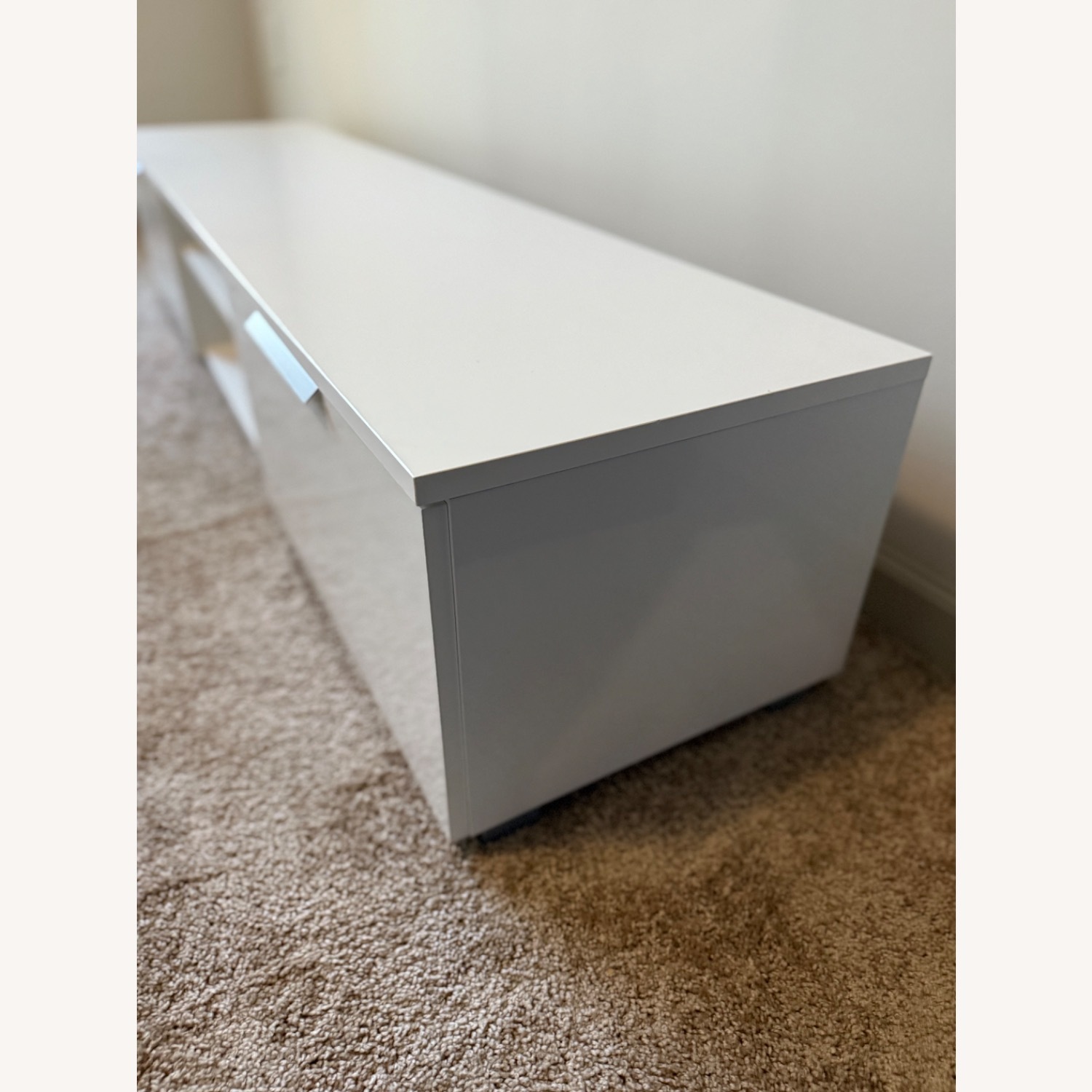 White High Gloss 68 Inch Wide Media Console - image-3