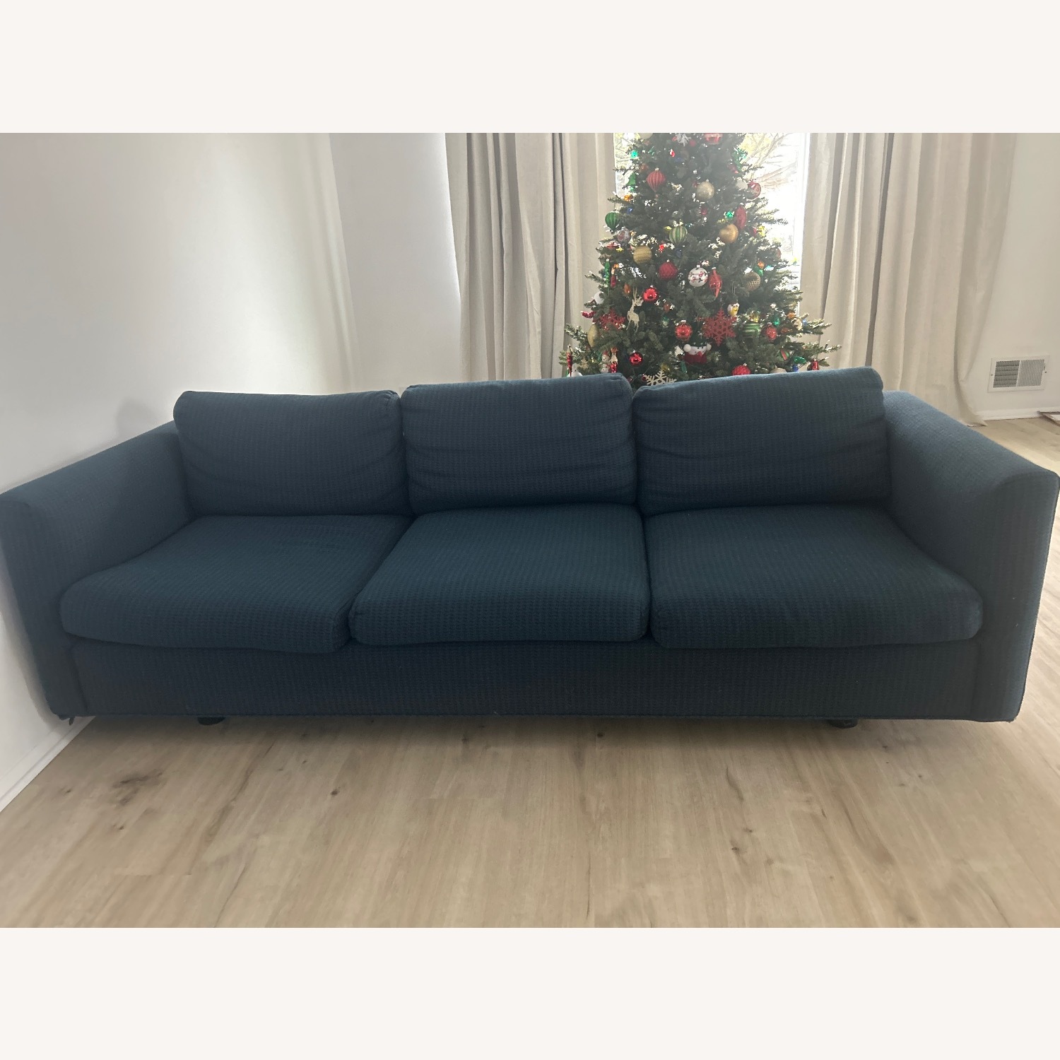 Blue Fabric 3 Seater Sofa - image-1