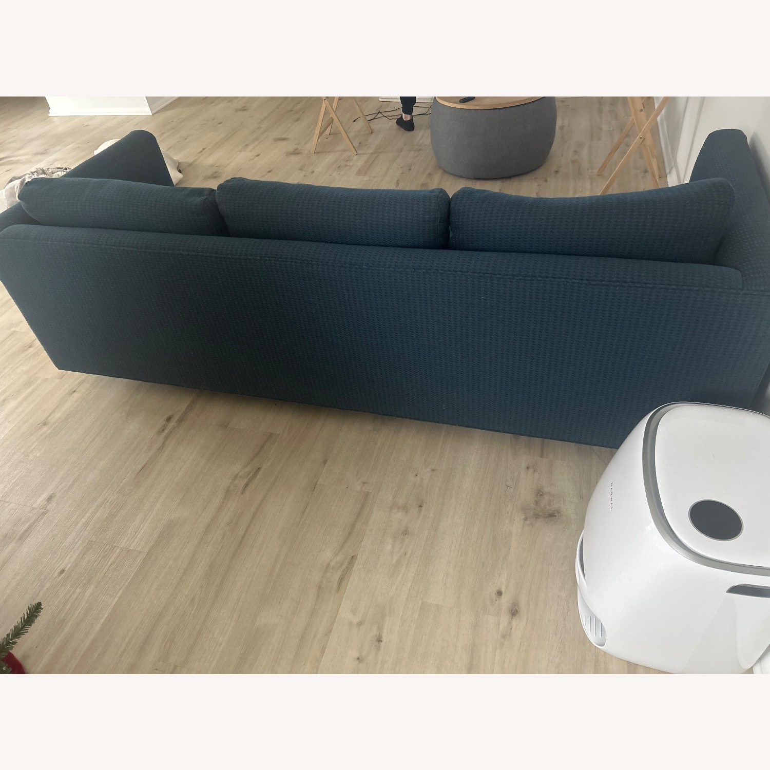 Blue Fabric 3 Seater Sofa - image-3