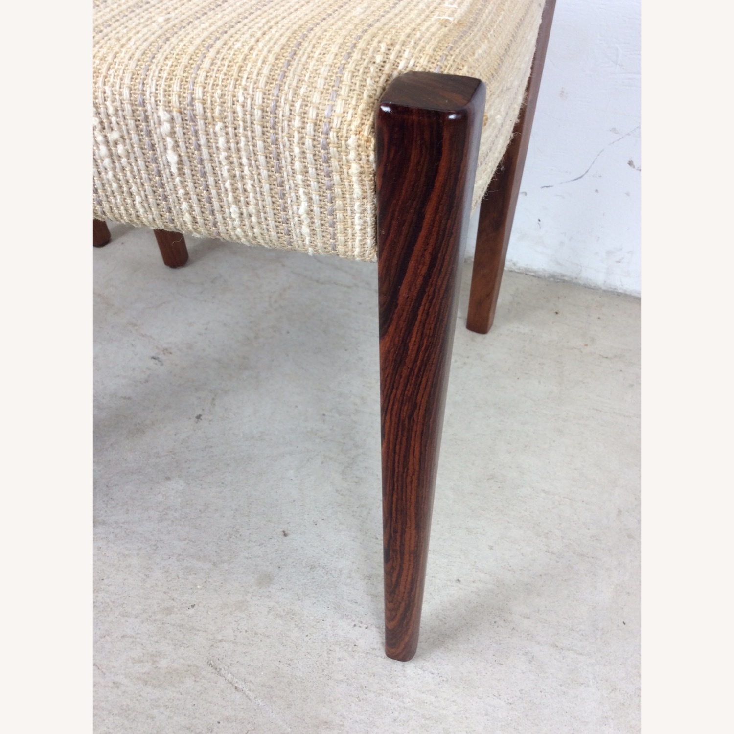 Scandinavian Rosewood Chairs W Vintage Fabric - image-12