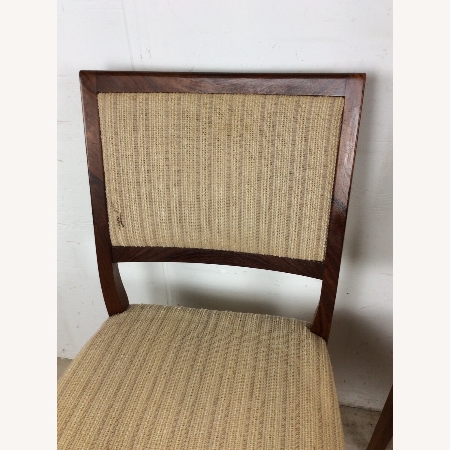 Scandinavian Rosewood Chairs W Vintage Fabric - image-6