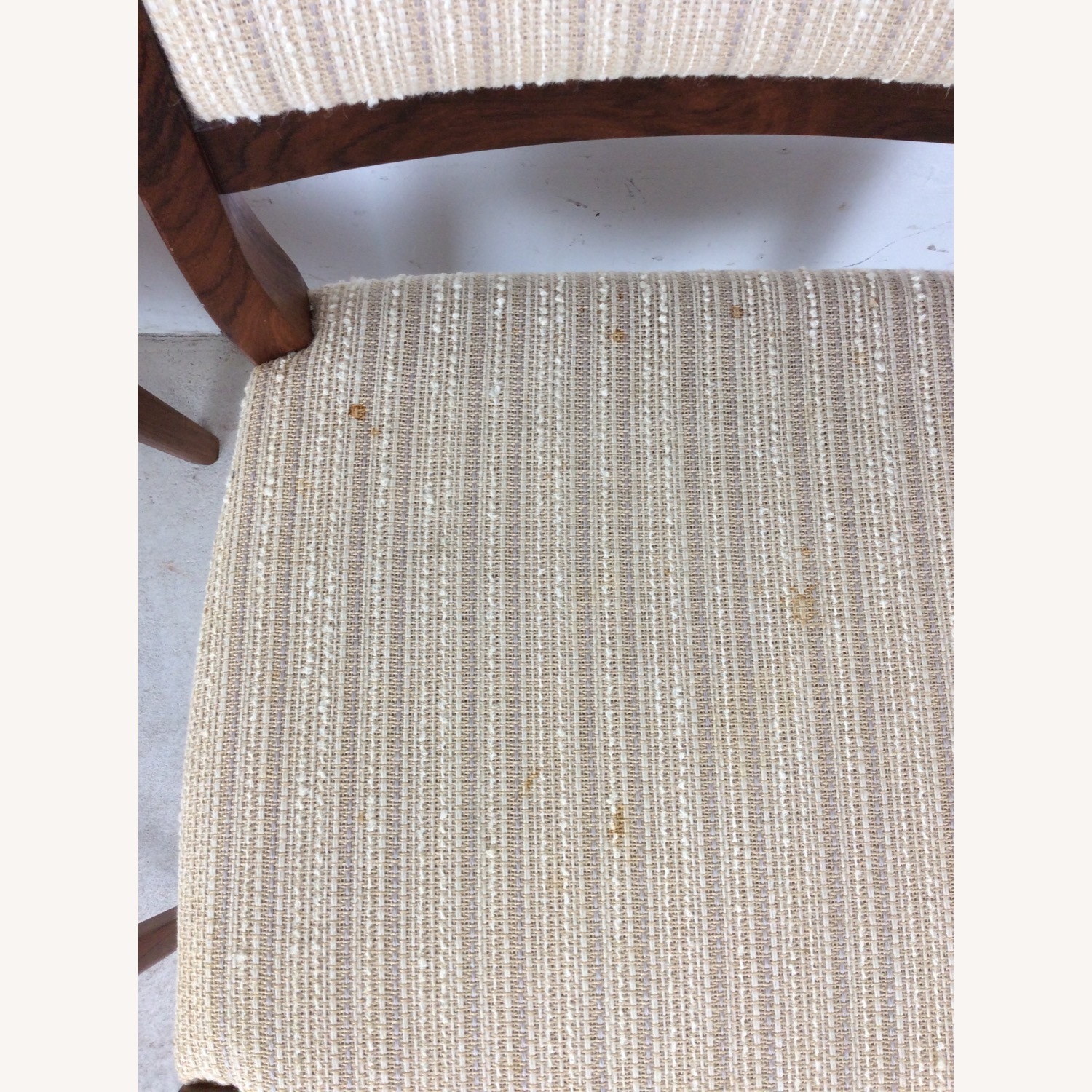 Scandinavian Rosewood Chairs W Vintage Fabric - image-8