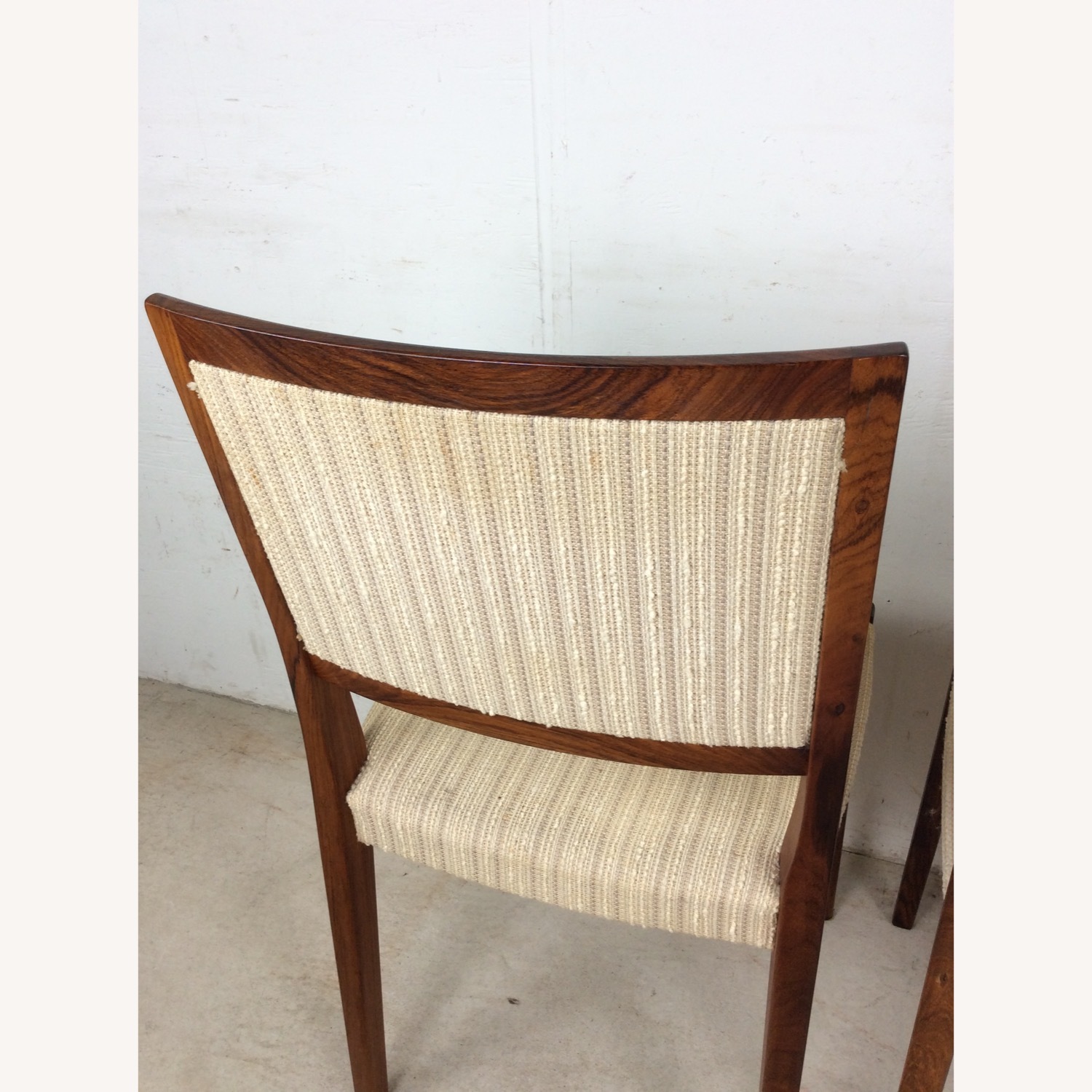 Scandinavian Rosewood Chairs W Vintage Fabric - image-11