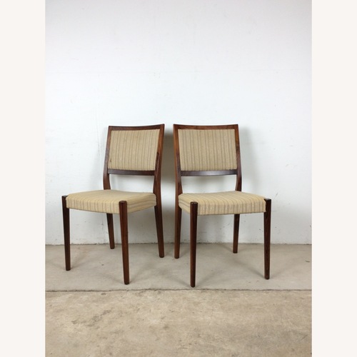 Used Scandinavian Rosewood Chairs W Vintage Fabric for sale on AptDeco