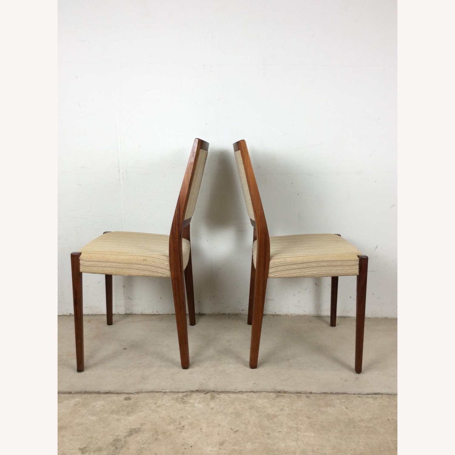 Scandinavian Rosewood Chairs W Vintage Fabric - image-16