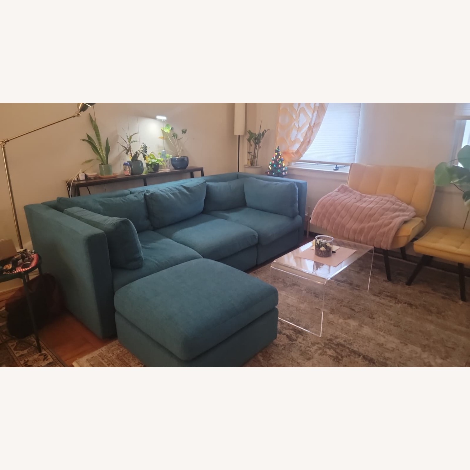 Joybird Turquoise Sectional Sofa - image-1
