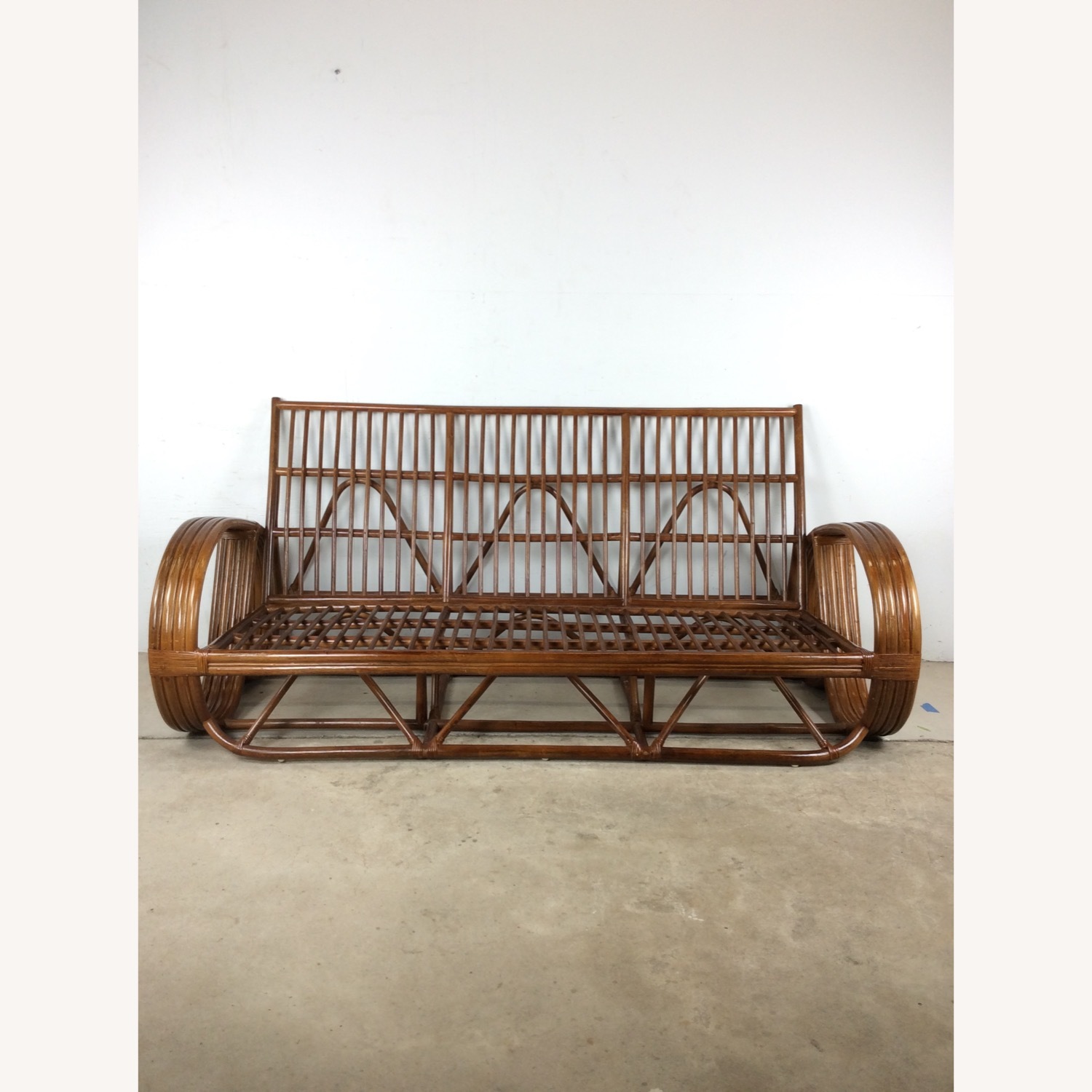 Vintage 3 Seater Sofa Frame style of Paul Frankl - image-1