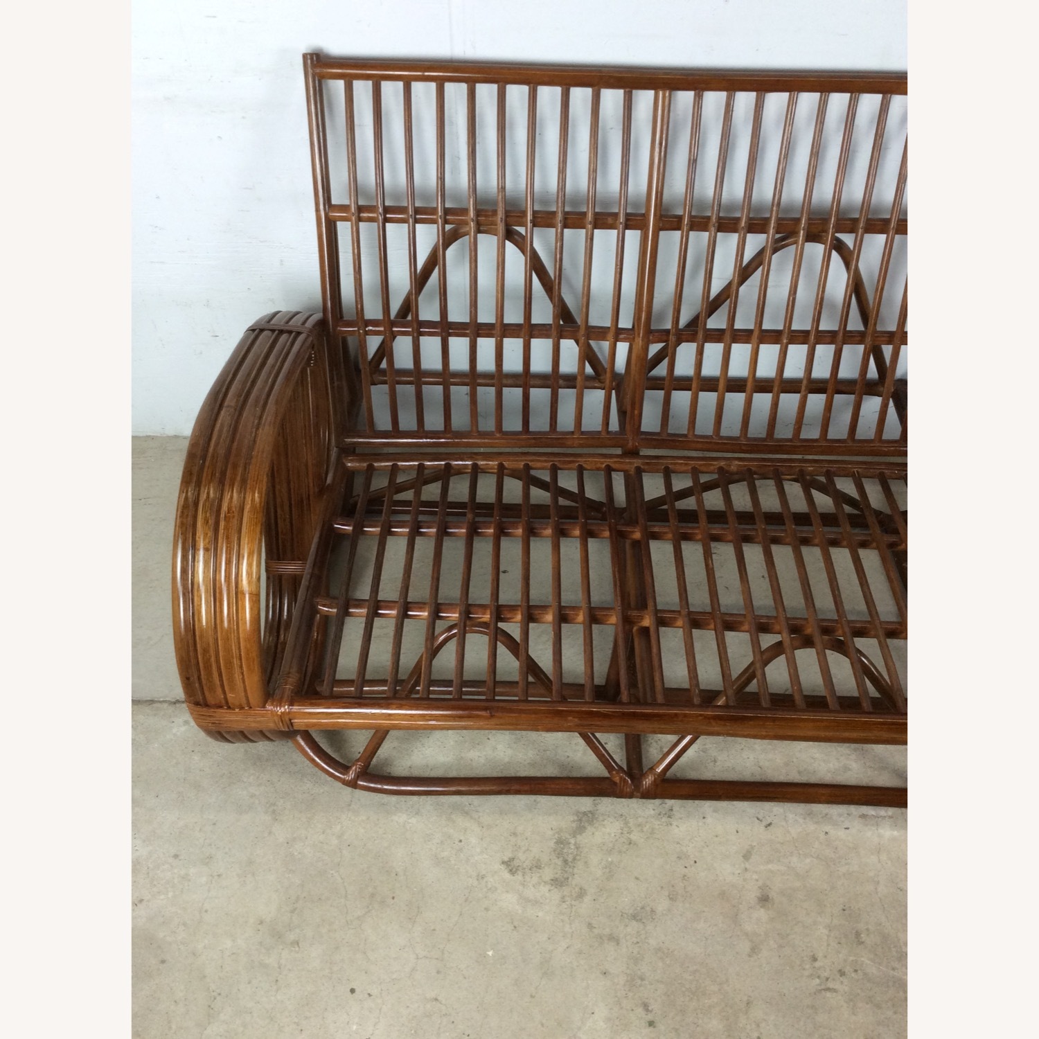 Vintage 3 Seater Sofa Frame style of Paul Frankl - image-4