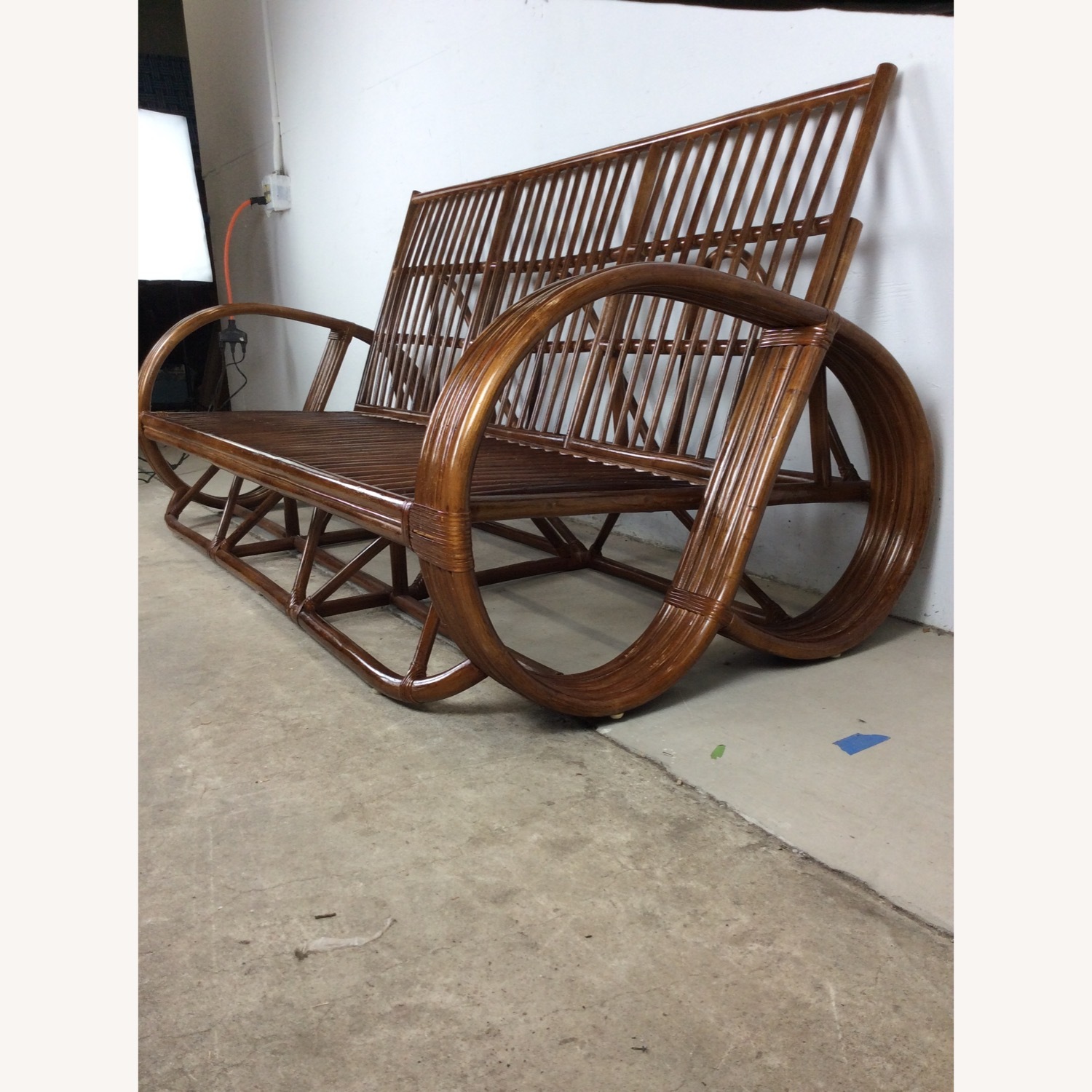 Vintage 3 Seater Sofa Frame style of Paul Frankl - image-7