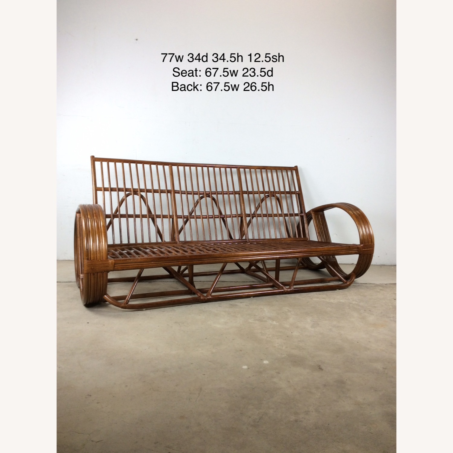 Vintage 3 Seater Sofa Frame style of Paul Frankl - image-24