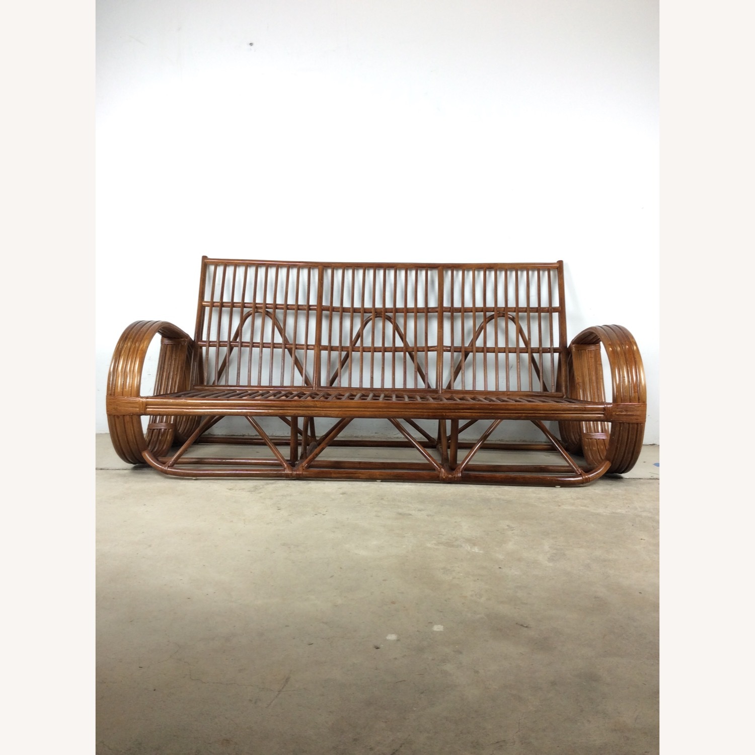 Vintage 3 Seater Sofa Frame style of Paul Frankl - image-13