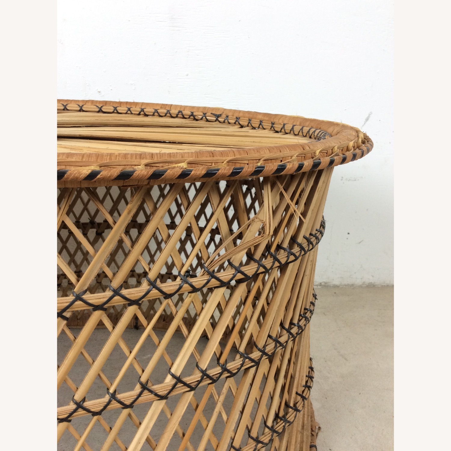 Vintage Rattan Oval Shaped Coffee Table - image-12