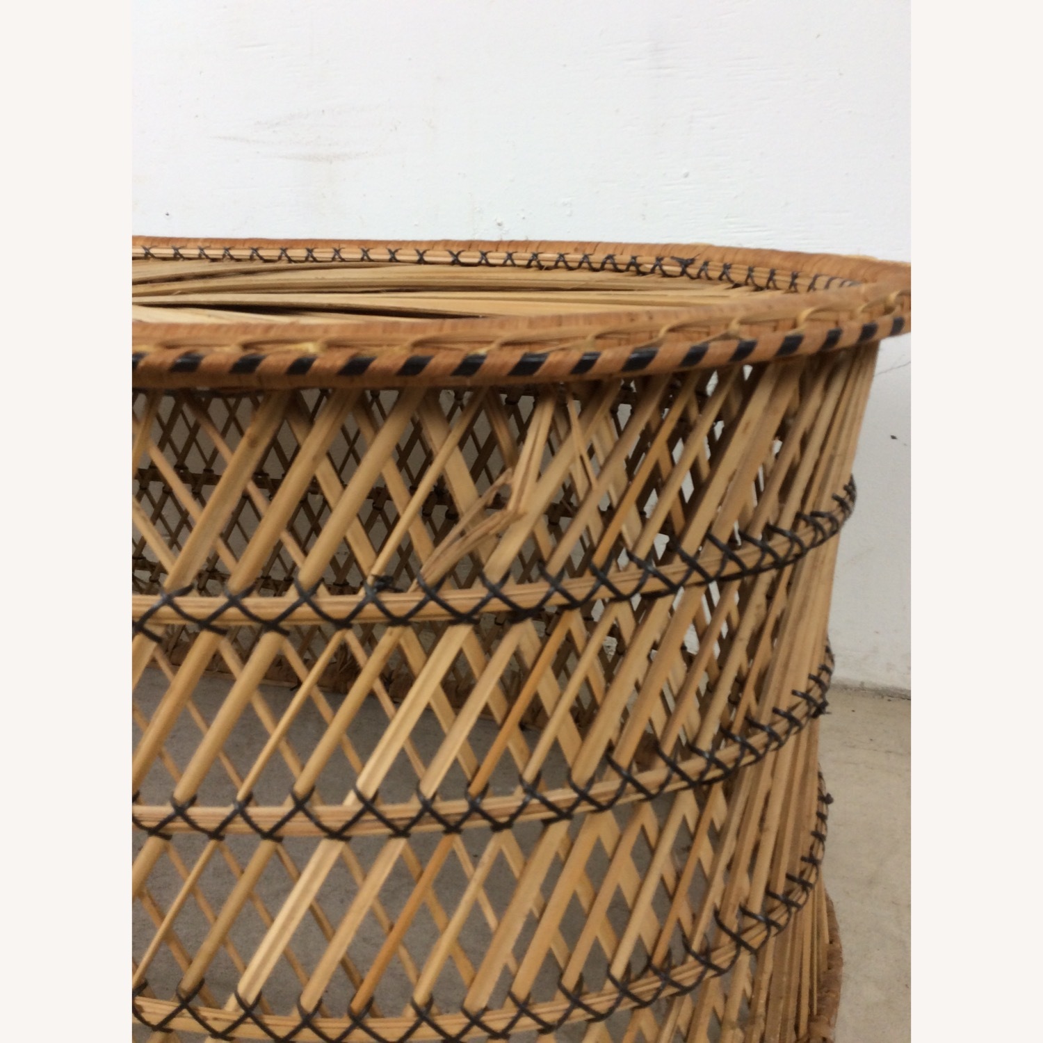 Vintage Rattan Oval Shaped Coffee Table - image-13