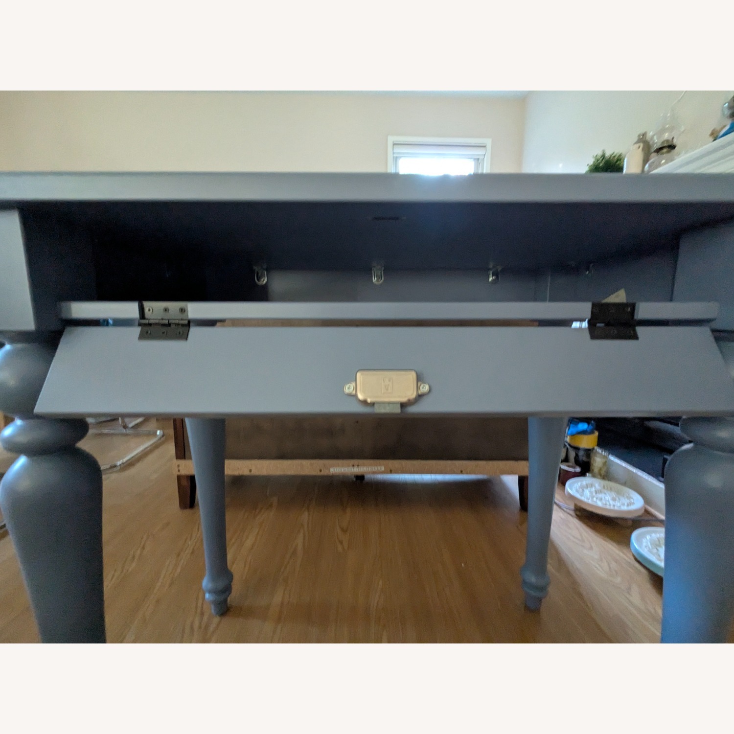 IKEA Isala Blue Wood Desk - image-7