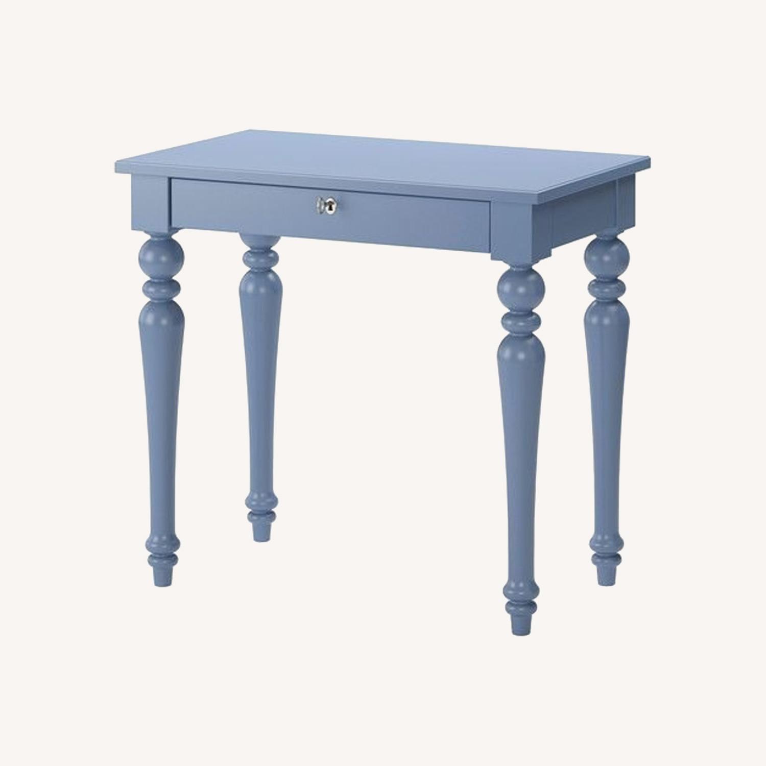 IKEA Isala Blue Wood Desk - image-0