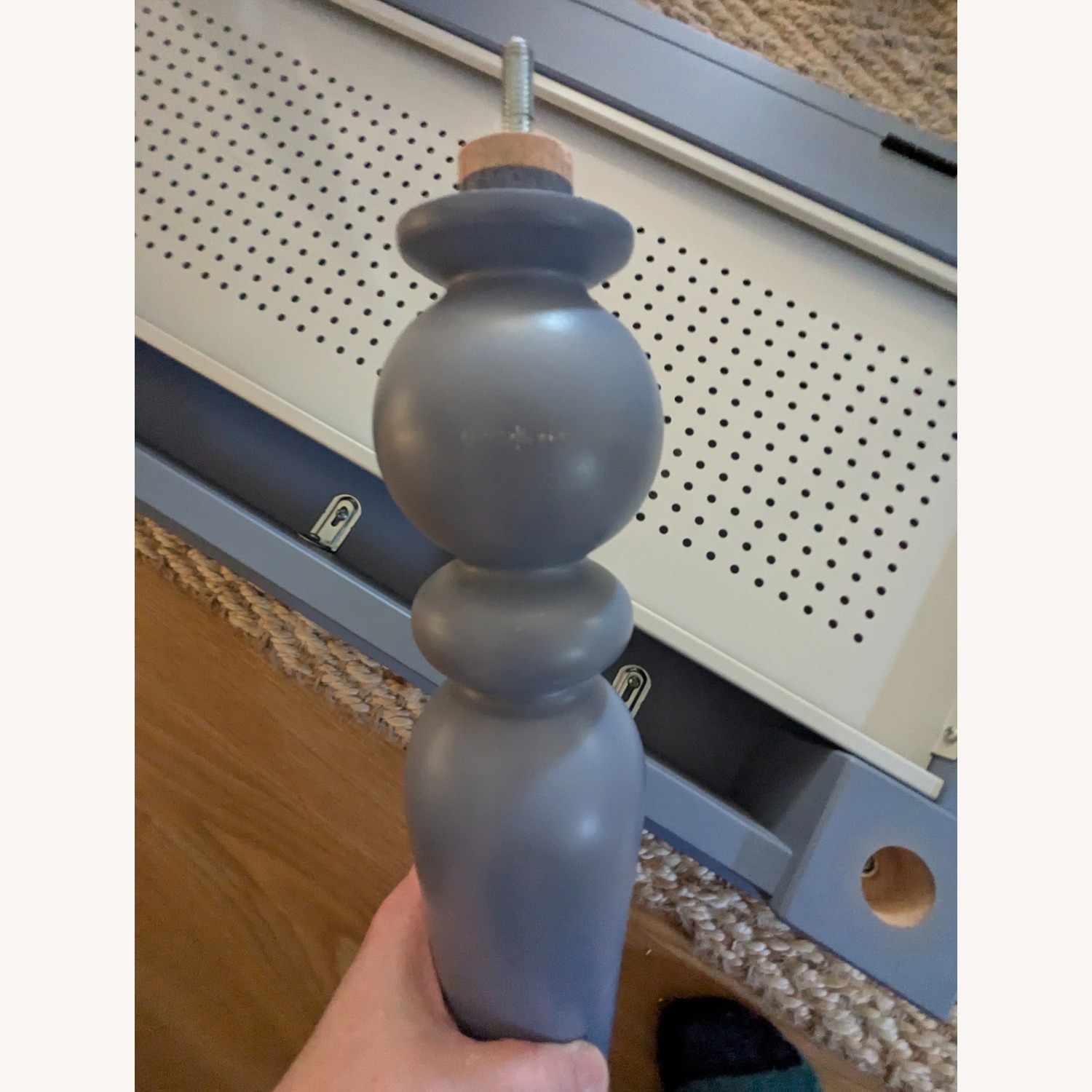 IKEA Isala Blue Wood Desk - image-4