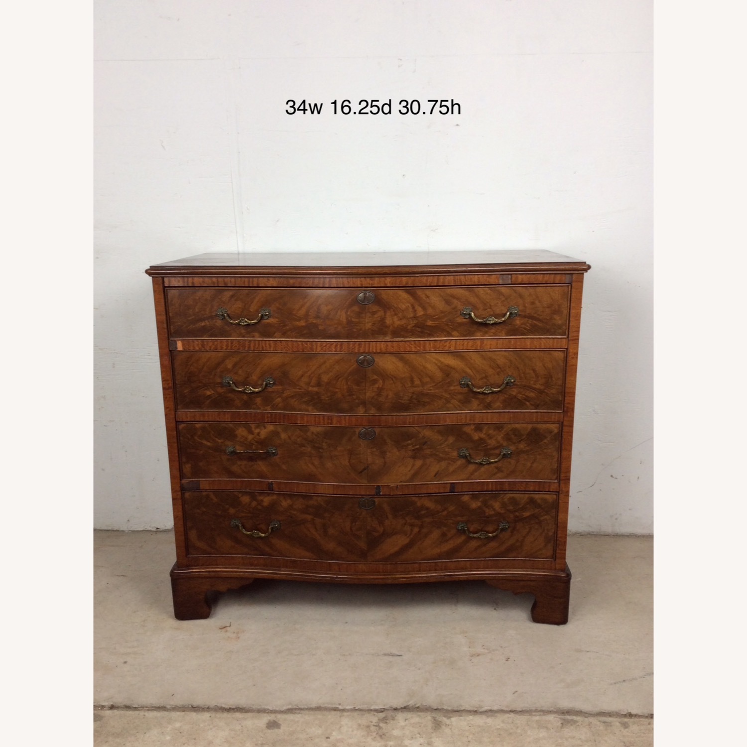 Antique Mahogany Chest with Brass Hardware - image-23