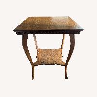 Vintage Two-Tier Oak Parlor Table