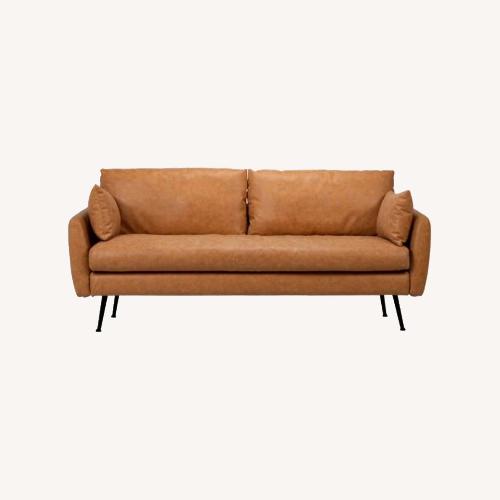 Used Albany Park Light Brown Leather 3+ Seater Sofa for sale on AptDeco