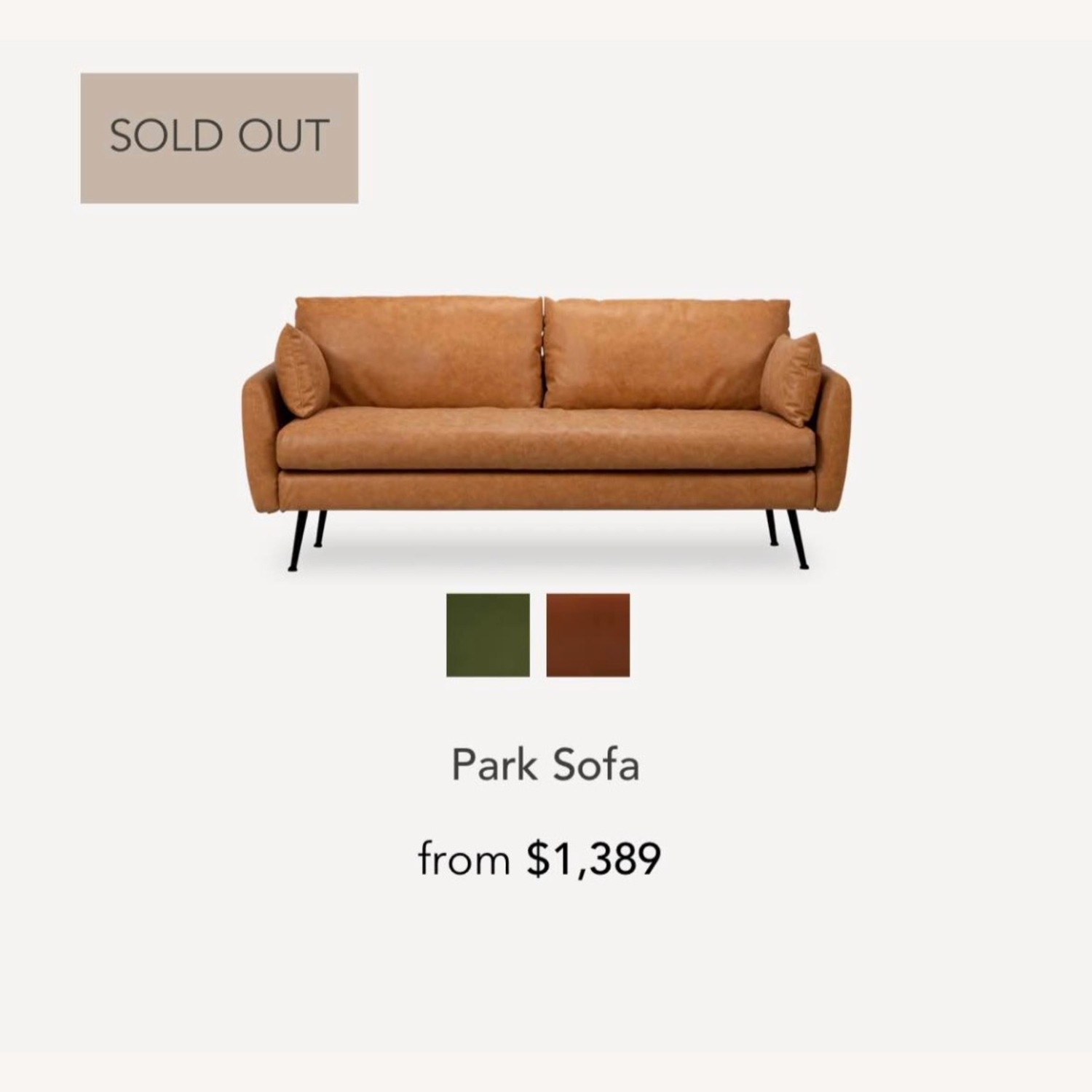 Albany Park Light Brown Leather 3+ Seater Sofa - image-1