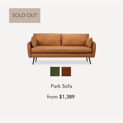 Used Albany Park Light Brown Leather 3+ Seater Sofa for sale on AptDeco