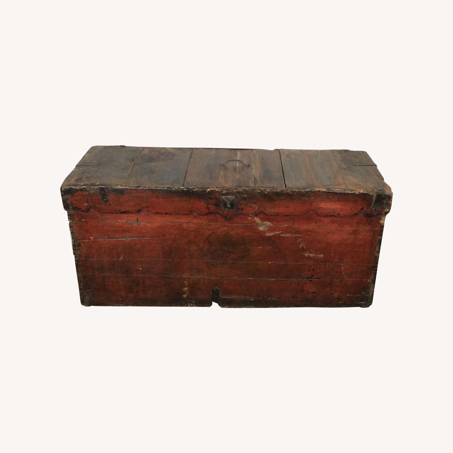 Antique Anglo-Indian Softwood Trunk - image-0