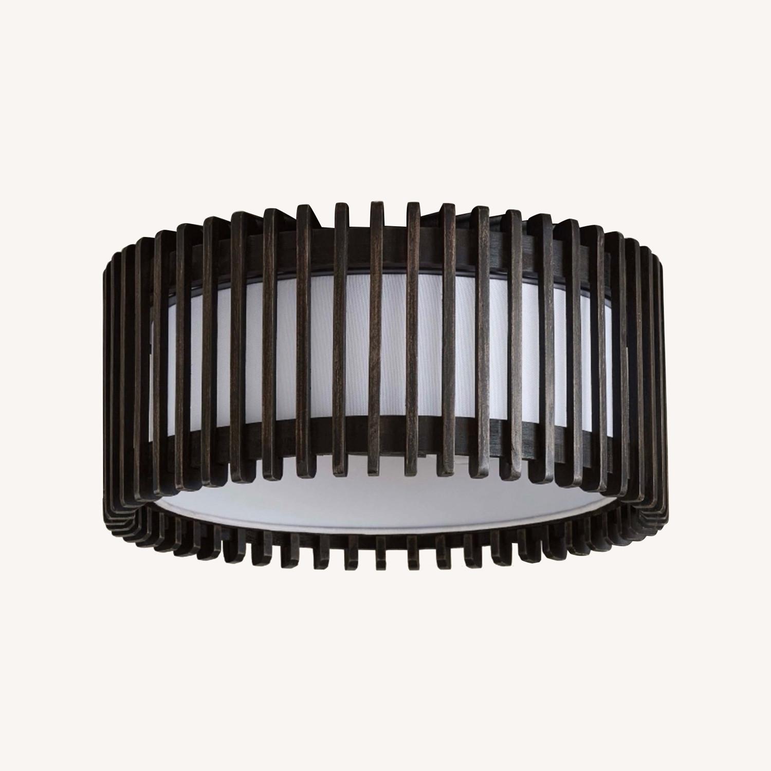 Pottery Barn Teen Dark Brown Wood Ceiling Lamp - image-0